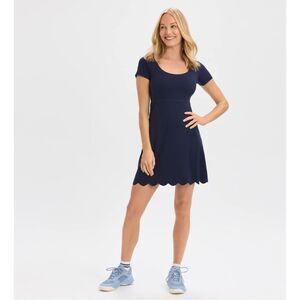 NWT Renwick Scallop Tennis Dress Size M Blue Built in short $138